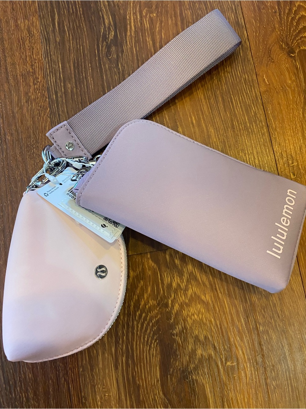 NWT Lululemon Dual Pouch Wristlet Wallet LAVENDER/PEARL PINK